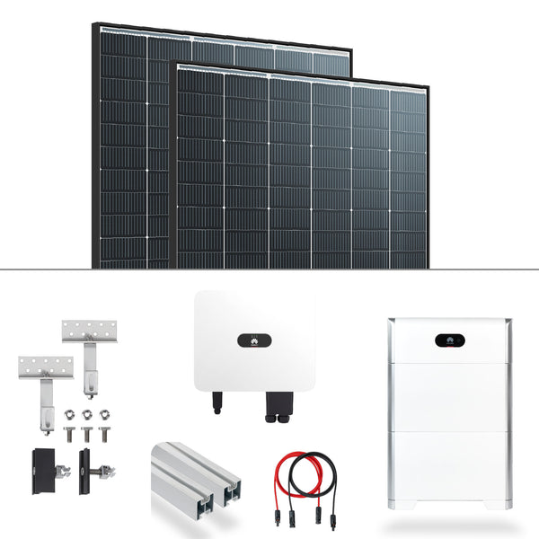 PV Komplettpaket 8 kWp PV-Anlage 19x Trina 440Wp Fullblack Huawei 10kW Speicher und Wechselrichter
