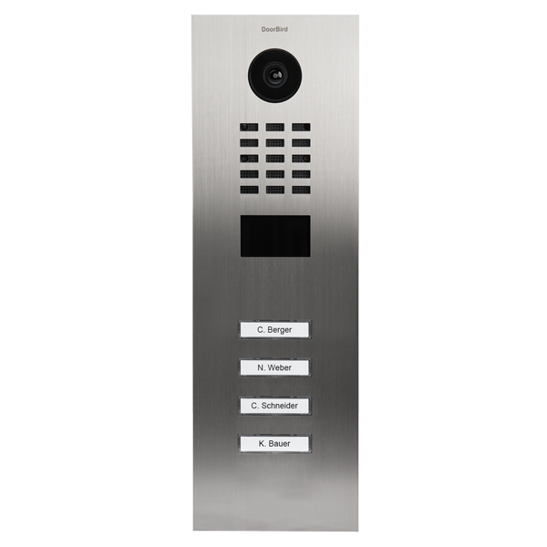 DoorBird IP Video Türstation D2104V/D2106V, Edelstahl V2A, gebürstet 4 Klingeln